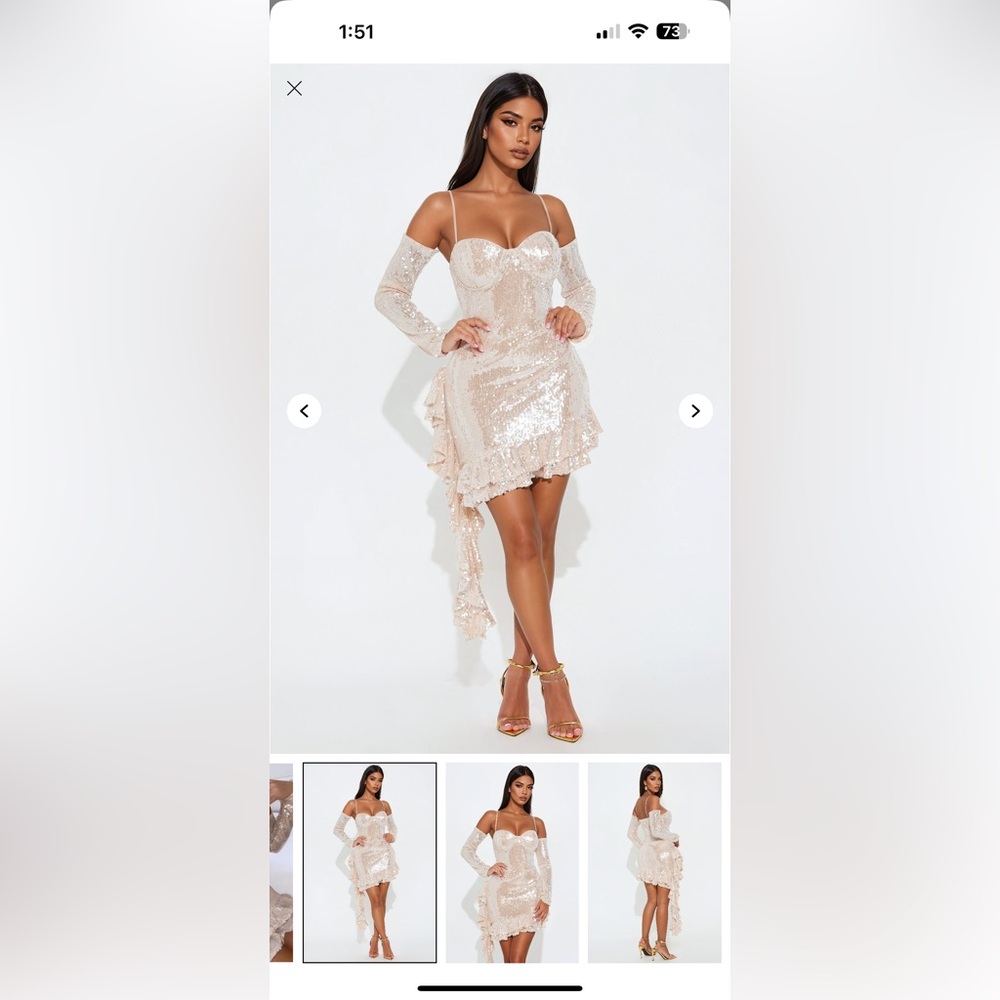 Elegant Sequin Long Sleeve Dress